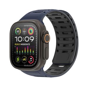 DUX DUCIS CS magnetisches Silikonarmband für Apple Watch 42/44/45/46/49 mm in Blau und Schwarz