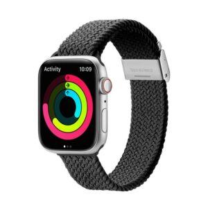 DUX DUCIS Mixture II dehnbares geflochtenes Armband für Apple Watch 42/44/45 mm schwarz