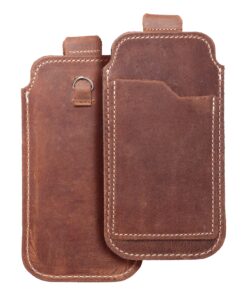 Universal-Slipper aus Leder – ROYAL Crazy Horse / Braun – Größe M – IPHONE 5 / NOKIA S5610 / LUMIA 230