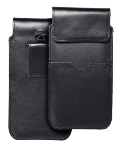 Universeller Lederslipper mit Klappe – ROYAL / Schwarz – Größe 3XL – HUAWEI MATE 20X