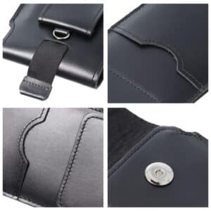 Universeller Lederslipper mit Klappe – ROYAL / Schwarz – Größe 3XL – HUAWEI MATE 20X – Bild 7
