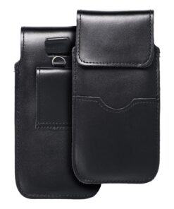 Universal-Slipper aus Leder mit Klappe – ROYAL / Schwarz – Größe L – IPHONE 6 / 7 / 8