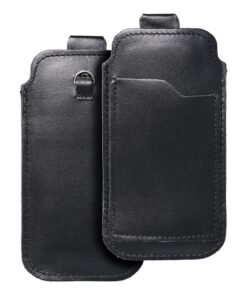 Universal-Lederschlupfschuhe mit Pull-up – ROYAL / schwarz – Größe M – IPHONE 5 / NOKIA S5610 / LUMIA 230