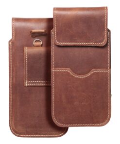 Universal-Lederschuh mit Klappe – ROYAL Crazy Horse / Braun – Größe XL – IPHONE 11 / 12 / 13 / SAMSUNG S7 EDGE