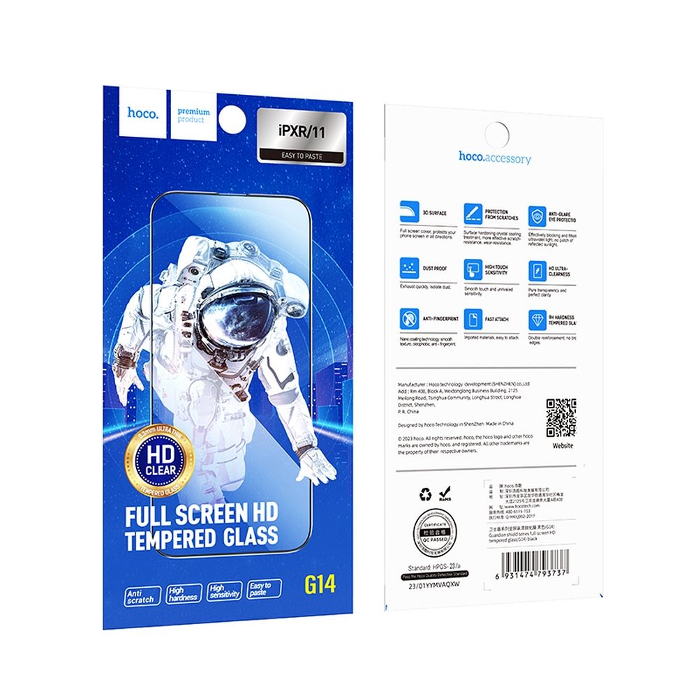 HOCO HD 5D Guardian Gehärtetes Glas Schutzfolie (SET 10in1) – für iPhone Xr / 11 Schwarz (G14) – Bild 9