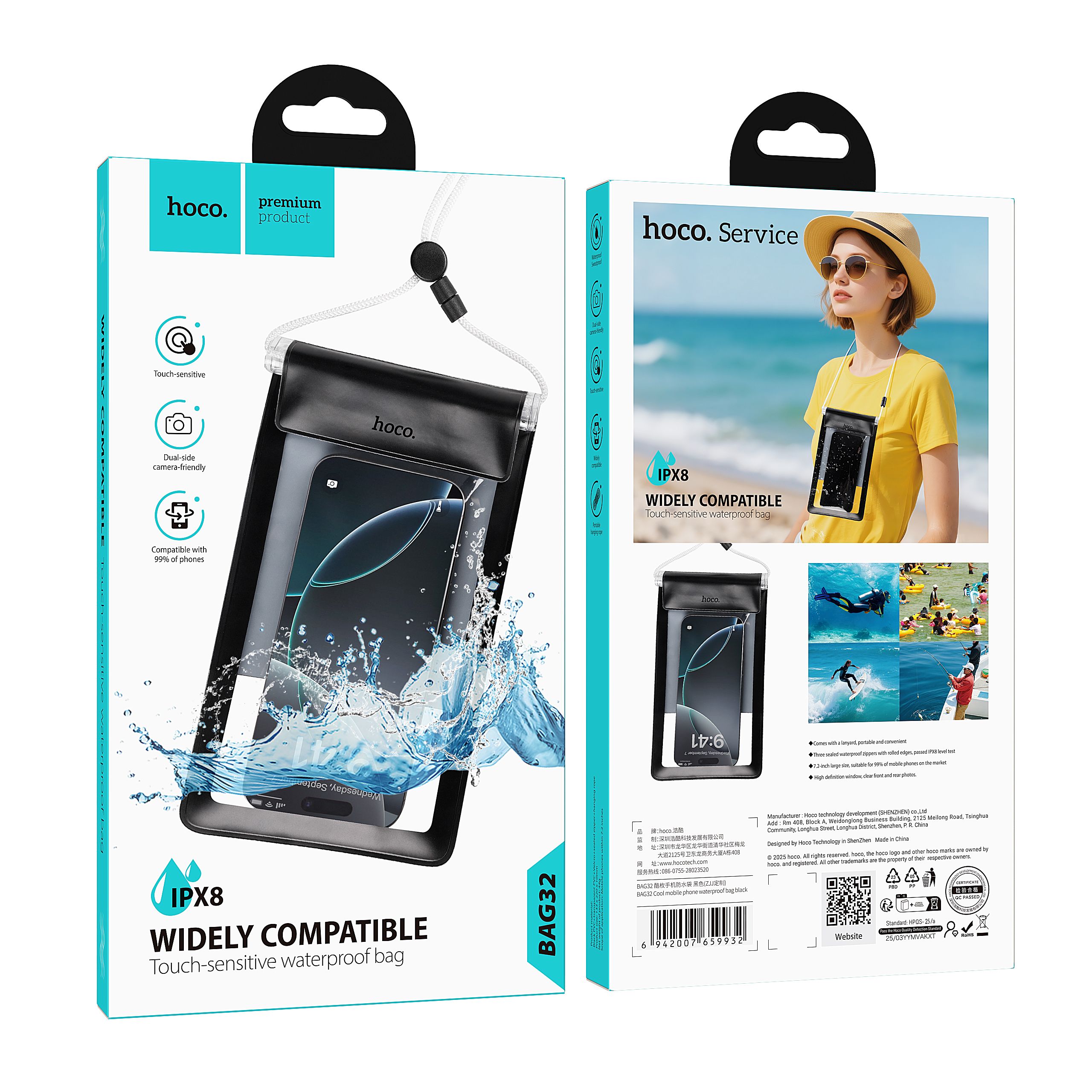 Wasserdichte Handyhülle Hoco BAG32 Schwarz – Bild 9