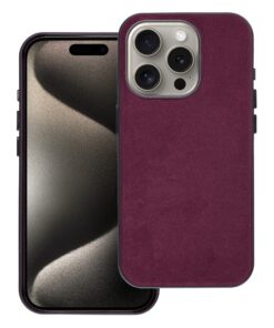 Gewebtes Mag Cover kompatibel mit MagSafe für iPhone 15 Pro in Burgunderrot