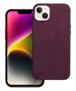 Gewebtes MagCover kompatibel mit MagSafe für iPhone 14 Plus in Burgunderrot