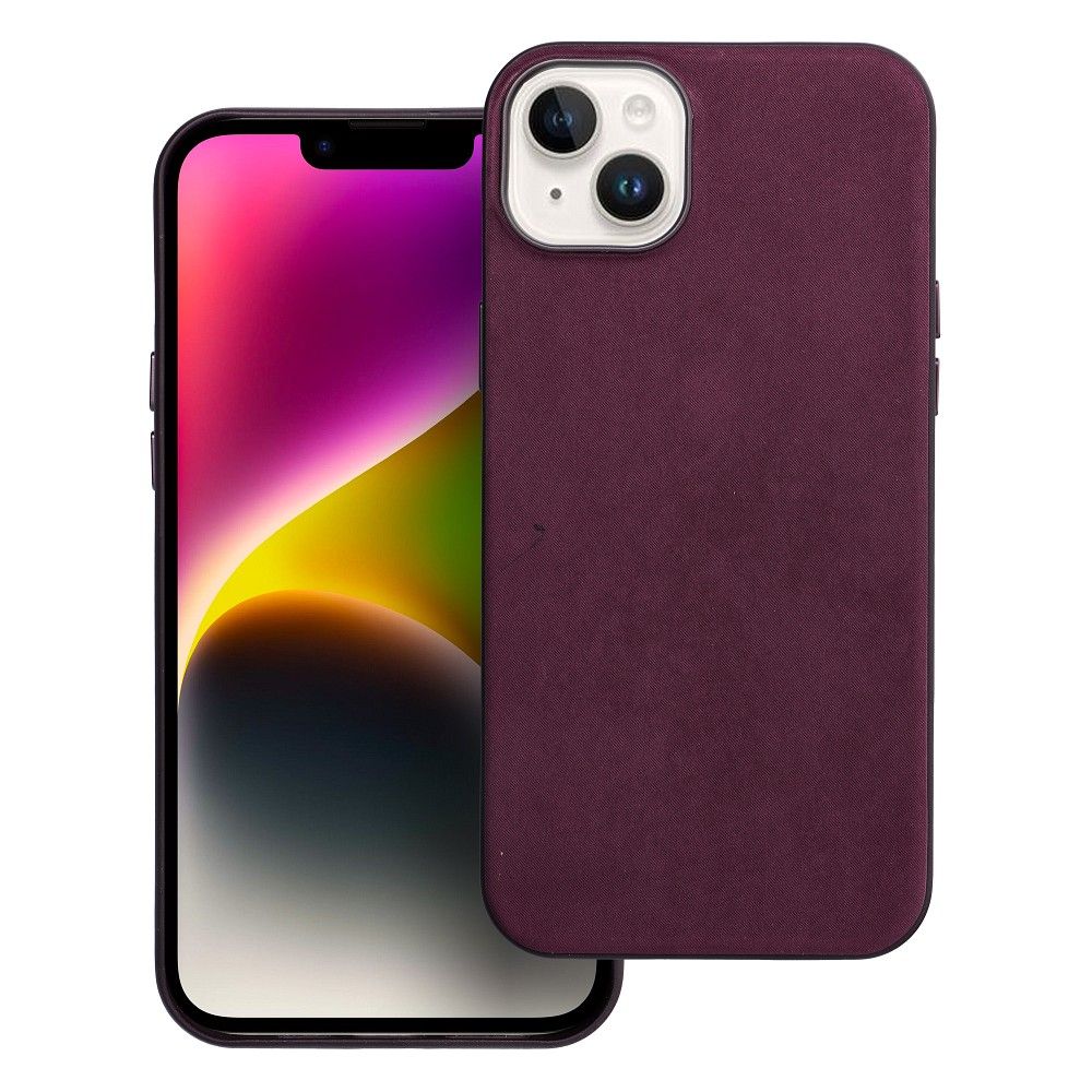 Gewebtes MagCover kompatibel mit MagSafe für iPhone 14 Plus in Burgunderrot