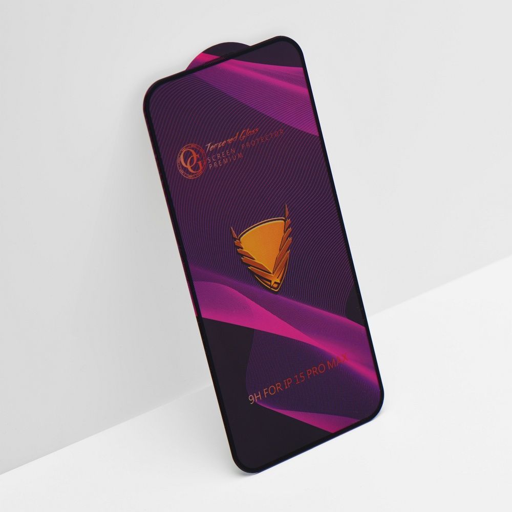 OG 6D Premium Gehärtetes Glas – für iPhone 13 Pro / 14 Schwarz – Bild 5