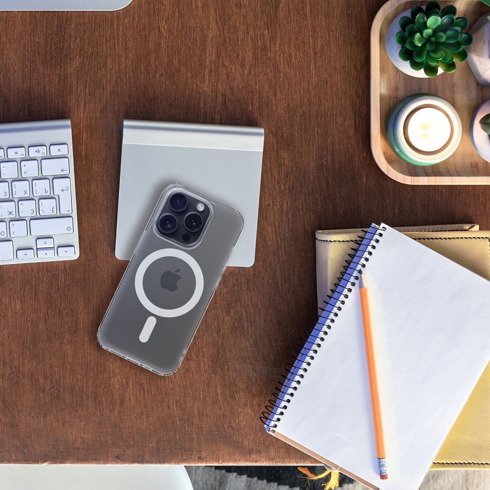 FROST MAG COVER kompatibel mit MagSafe für iPhone 15 Pro, transparent – Bild 5