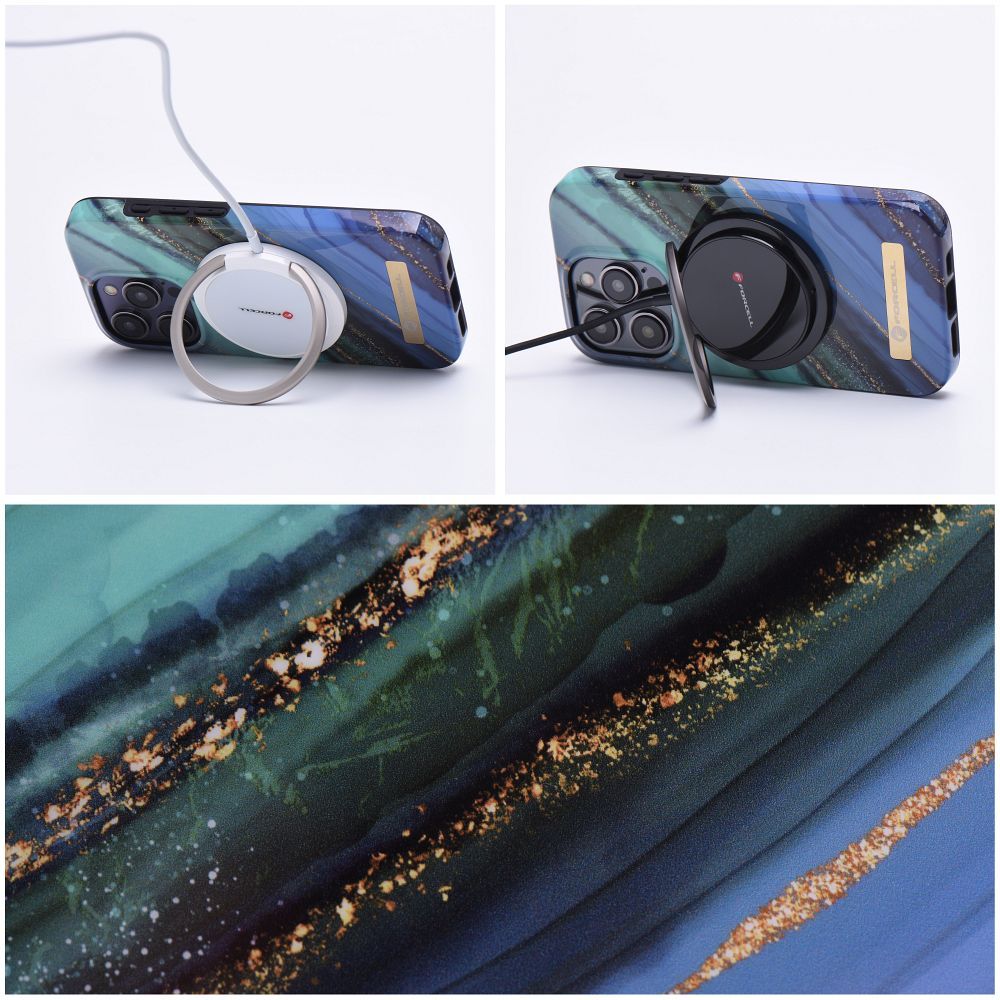 FORCELL F-PROTECT Mirage Handyhülle kompatibel mit MagSafe für iPhone 15 Plus, Jade Marmor – Bild 6