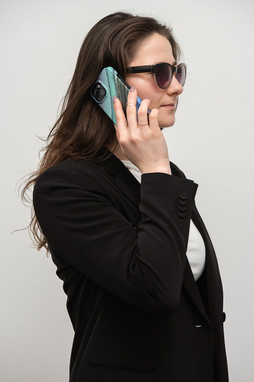 FORCELL F-PROTECT Mirage Handyhülle kompatibel mit MagSafe für iPhone 15 Plus, Jade Marmor – Bild 8