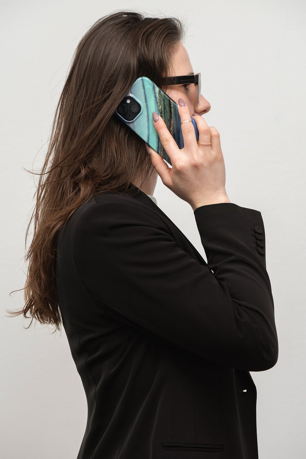 FORCELL F-PROTECT Mirage Handyhülle kompatibel mit MagSafe für iPhone 15 Plus, Jade Marmor – Bild 9