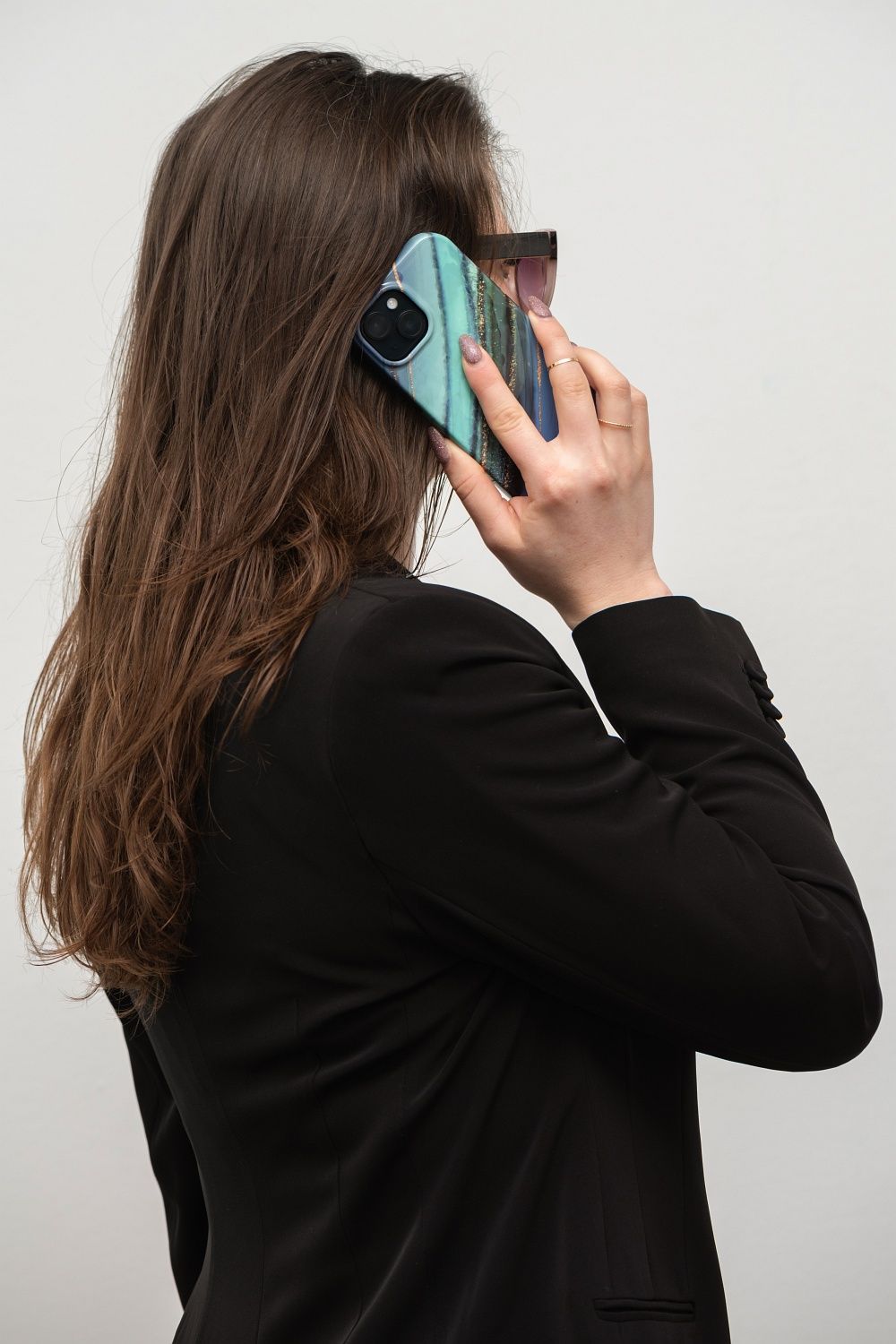 FORCELL F-PROTECT Mirage Handyhülle kompatibel mit MagSafe für iPhone 15 Plus, Jade Marmor – Bild 10