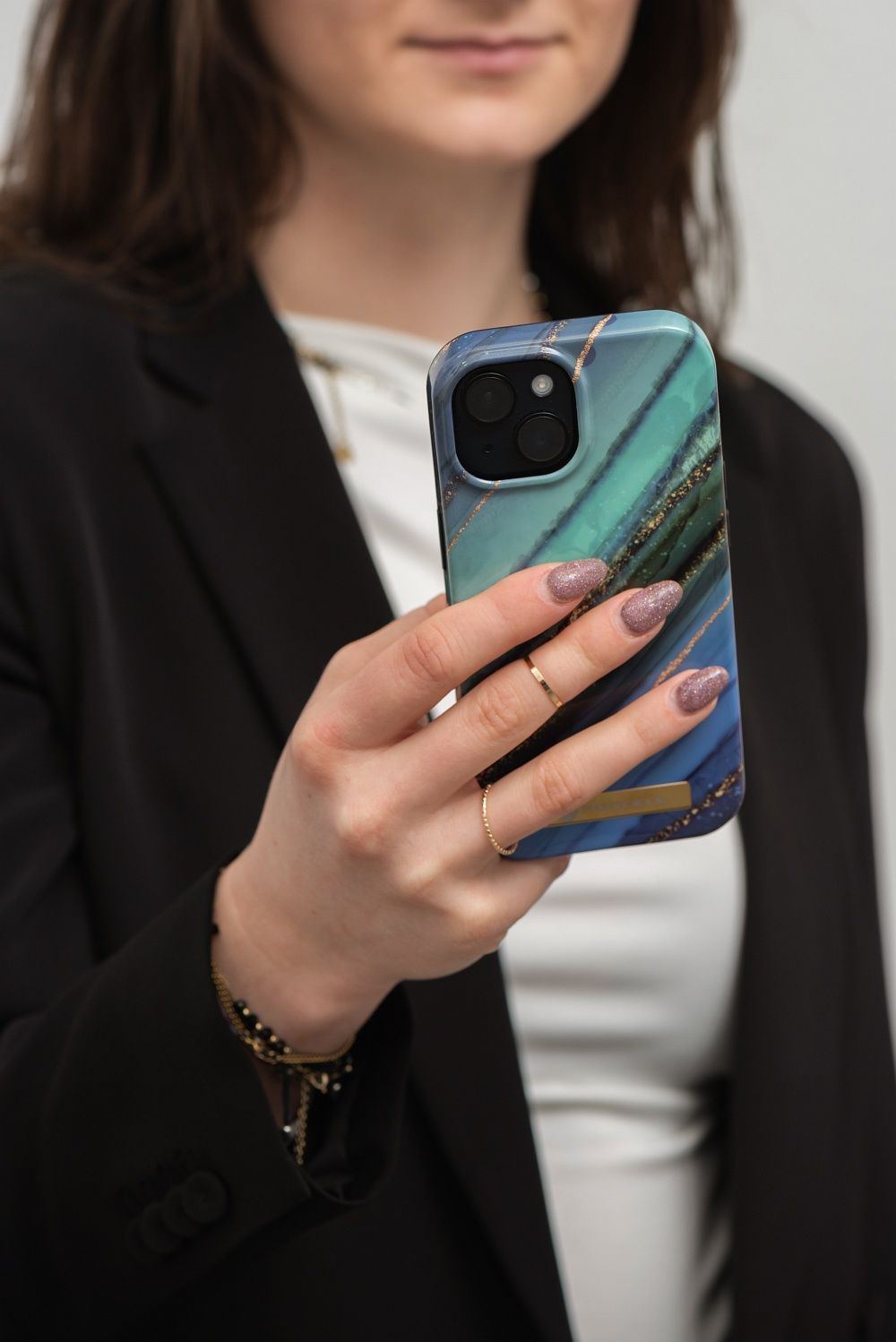 FORCELL F-PROTECT Mirage Handyhülle kompatibel mit MagSafe für iPhone 15 Plus, Jade Marmor – Bild 12