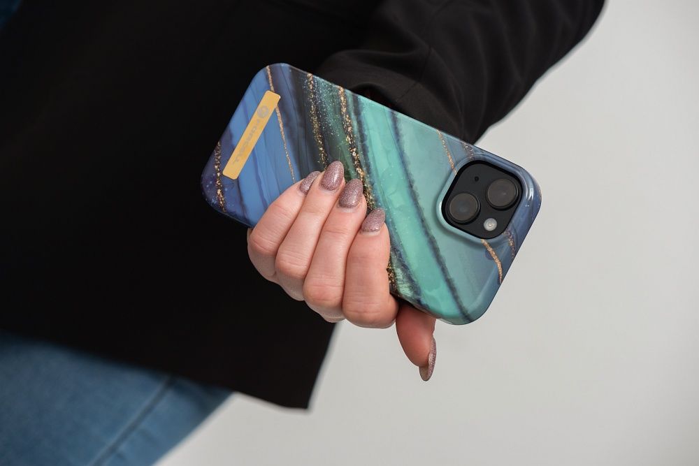 FORCELL F-PROTECT Mirage Handyhülle kompatibel mit MagSafe für iPhone 15 Plus, Jade Marmor – Bild 13