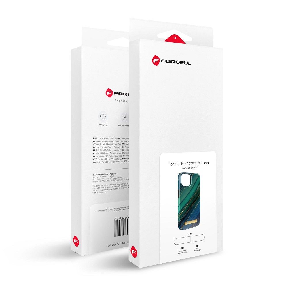 FORCELL F-PROTECT Mirage Handyhülle kompatibel mit MagSafe für iPhone 15 Plus, Jade Marmor – Bild 15
