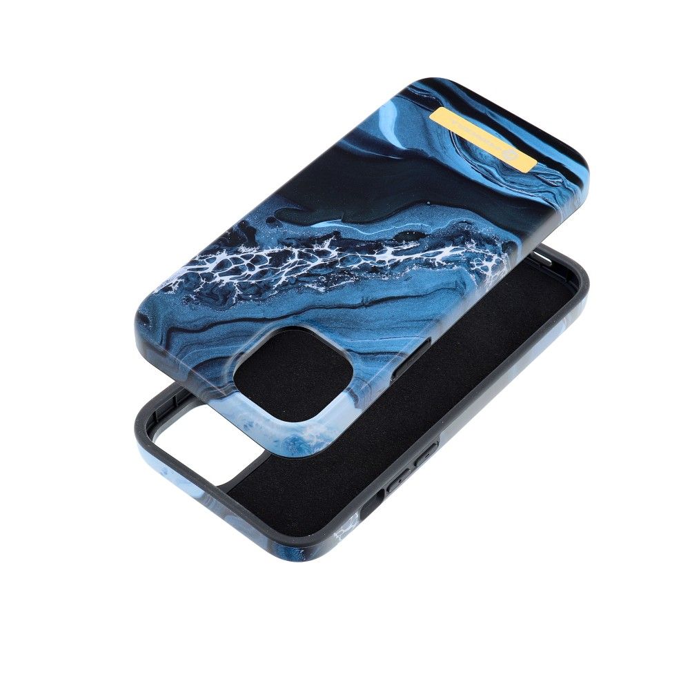 FORCELL F-PROTECT Mirage Handyhülle kompatibel mit MagSafe für iPhone 15 Plus Ocean Marmor