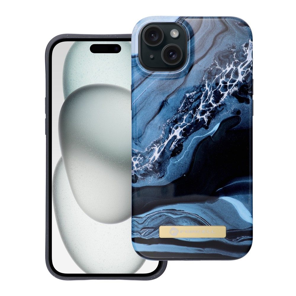 FORCELL F-PROTECT Mirage Handyhülle kompatibel mit MagSafe für iPhone 15 Plus Ocean Marmor – Bild 3