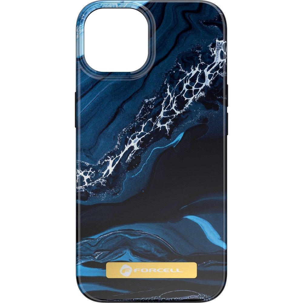 FORCELL F-PROTECT Mirage Handyhülle kompatibel mit MagSafe für iPhone 15 Plus Ocean Marmor – Bild 5