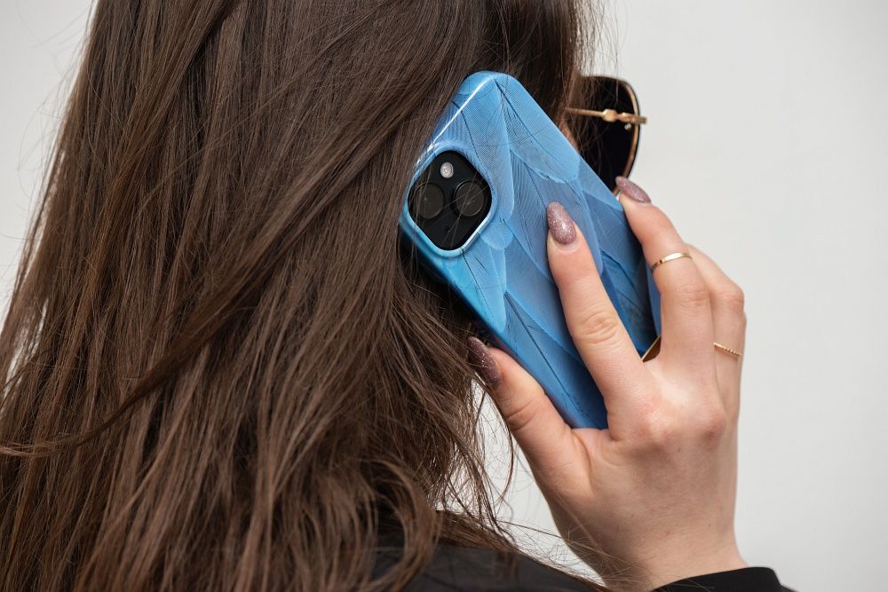 FORCELL F-PROTECT Mirage Handyhülle kompatibel mit MagSafe für iPhone 14 Plus Blau Vogel – Bild 10