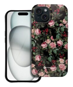 Case für iPhone 15 Forcell F-Protect Mirage kompatibel mit MagSafe Military Drop-Test Rosenholz Drama