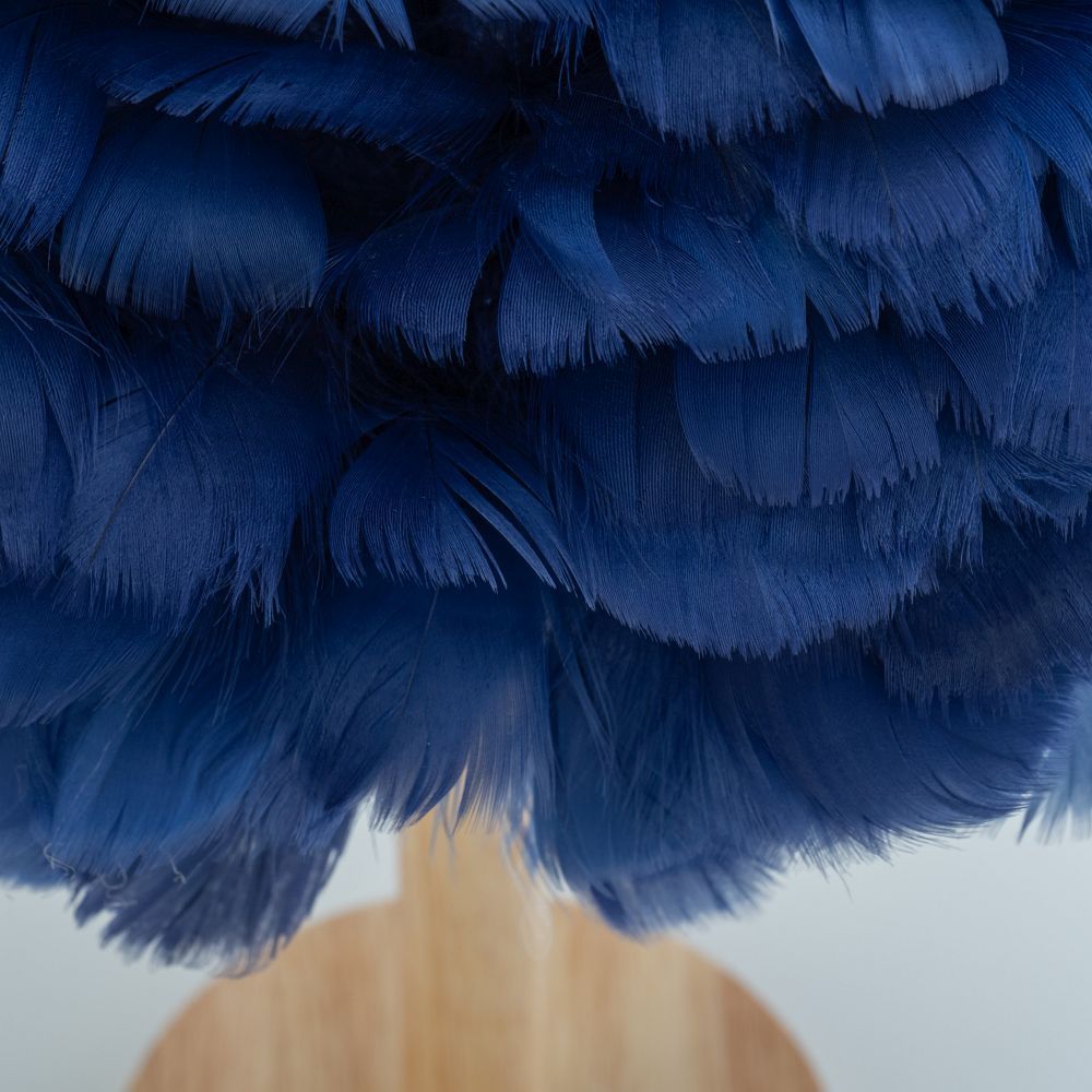 Art Deco Nachttischlampe mit blauen Federn CBDPH – Bild 4