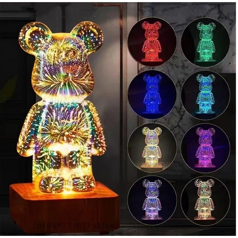 LED 3D Art Deco stehendes Teddybär Nachtlicht L3GFBD – Bild 4