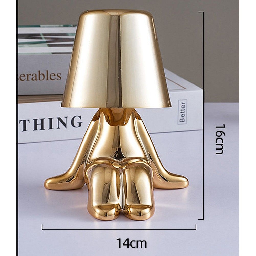GOLD MAN Art Deco Nachttischlampe sitzend (Muster 6) MLTL – Bild 9