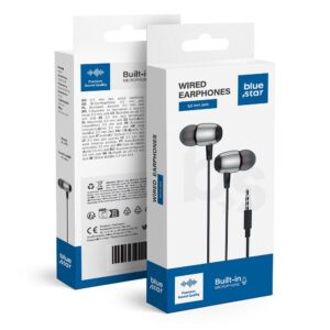 Blue Star M09 kabelgebundene In-Ear-Kopfhörer mit 3,5 mm Klinkenstecker, 1,2 m, schwarz