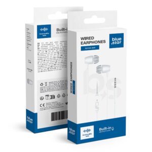 Kabelgebundene Ohrhörer mit 3,5 mm Klinkenstecker Blue Star PA-E67 1,2 m weiß