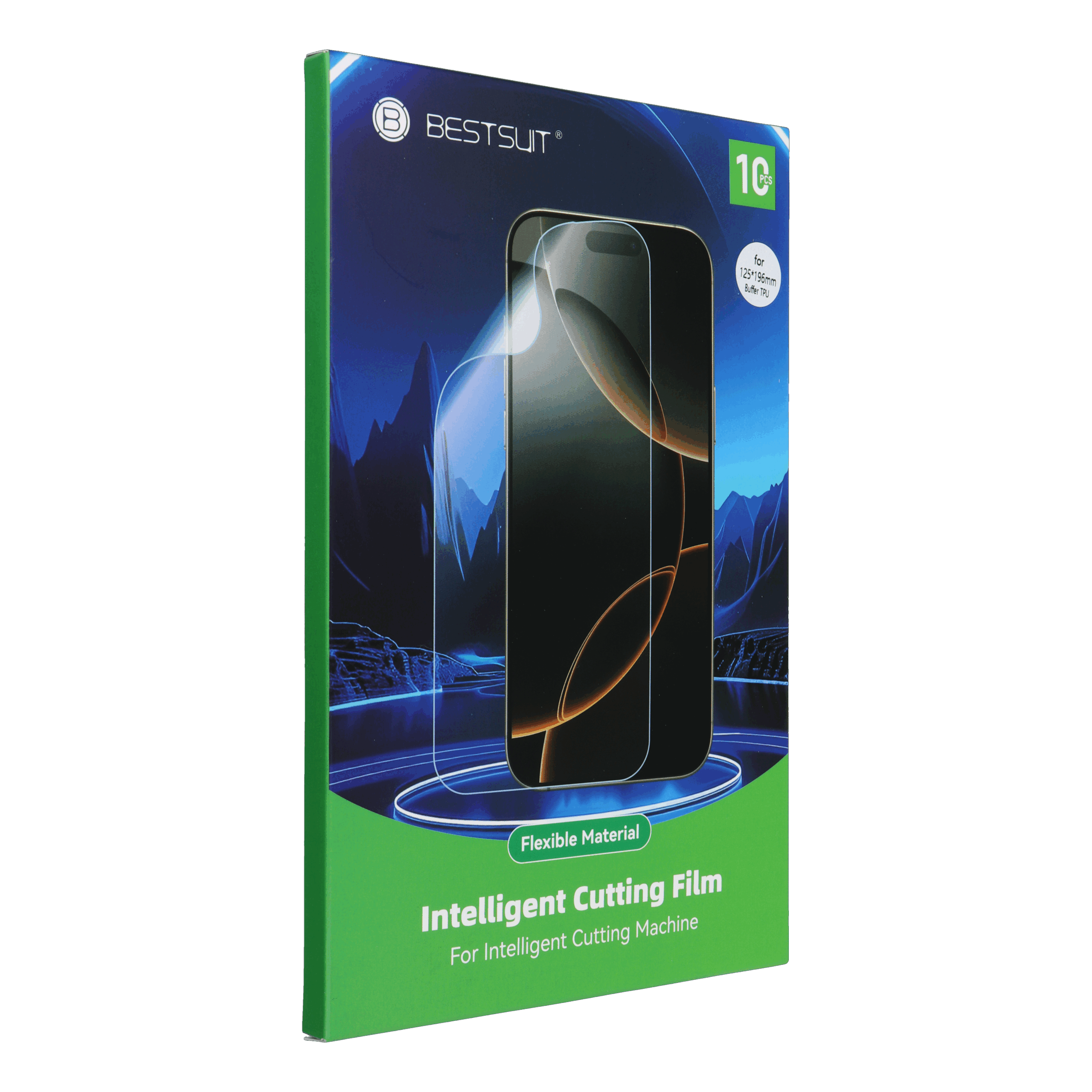 Bestsuit SUPER BUFFER 0,18 mm – Stoßdämpfende und selbstreparierende TPU-Folie für Schneideplotter 196x125 mm (10 Stück/Set)