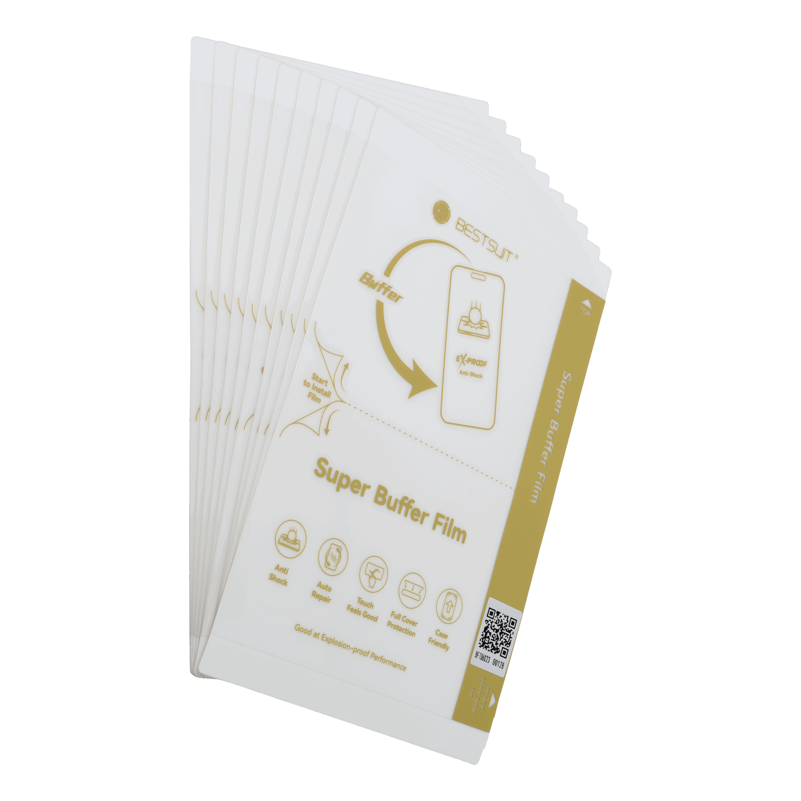 Bestsuit SUPER BUFFER 0,18 mm – Stoßdämpfende und selbstreparierende TPU-Folie für Schneideplotter 196x125 mm (10 Stück/Set) – Bild 3