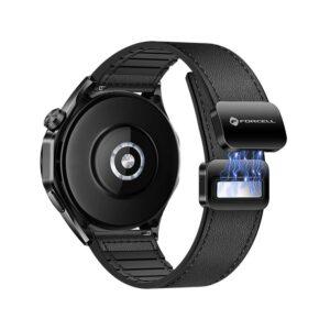 FORCELL F-DESIGN FS20 magnetisches Armband aus umweltfreundlichem Leder für SAMSUNG Watch 20 mm, schwarz