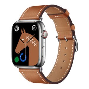 FORCELL F-DESIGN FA20 Armband aus ökologischem Leder für Apple Watch 38 / 40 / 41 mm, Braun