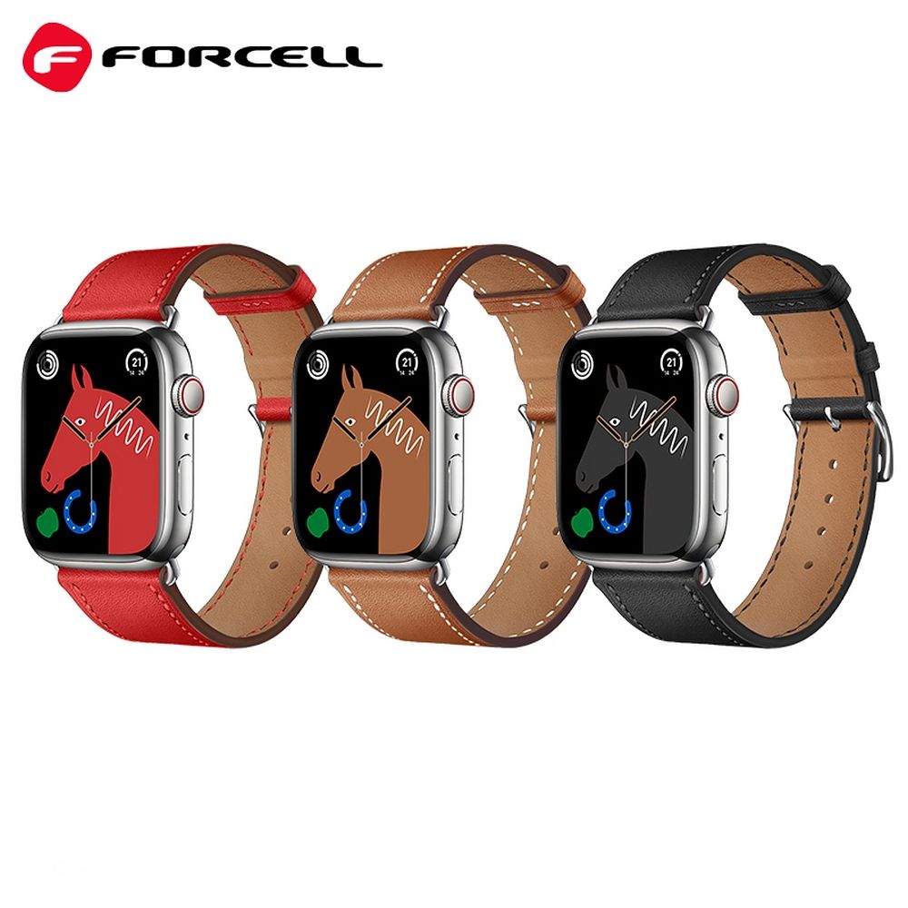FORCELL F-DESIGN FA20 Armband aus ökologischem Leder für Apple Watch 38 / 40 / 41 mm, Braun – Bild 11