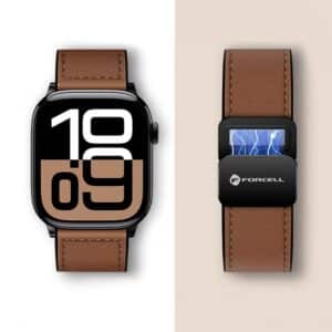 FORCELL F-DESIGN FA21 Armband aus umweltfreundlichem Leder für Apple Watch 42 / 44 / 45 / 49 mm, braun – Bild 3