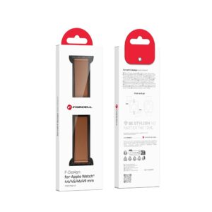 FORCELL F-DESIGN FA21 Armband aus umweltfreundlichem Leder für Apple Watch 42 / 44 / 45 / 49 mm, braun – Bild 9