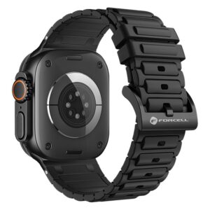 FORCELL F-DESIGN FA06 Silikonarmband für APPLE Watch 42 / 44 / 45 / 49 mm, Schwarz