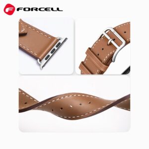 FORCELL F-DESIGN FA20 Armband aus umweltfreundlichem Kunstleder für Apple Watch 42 / 44 / 45 / 49 mm, braun – Bild 6