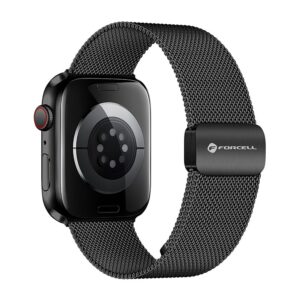 FORCELL F-DESIGN FA14 Magnetisches Edelstahlarmband für Apple Watch 38 / 40 / 41 mm, Schwarz