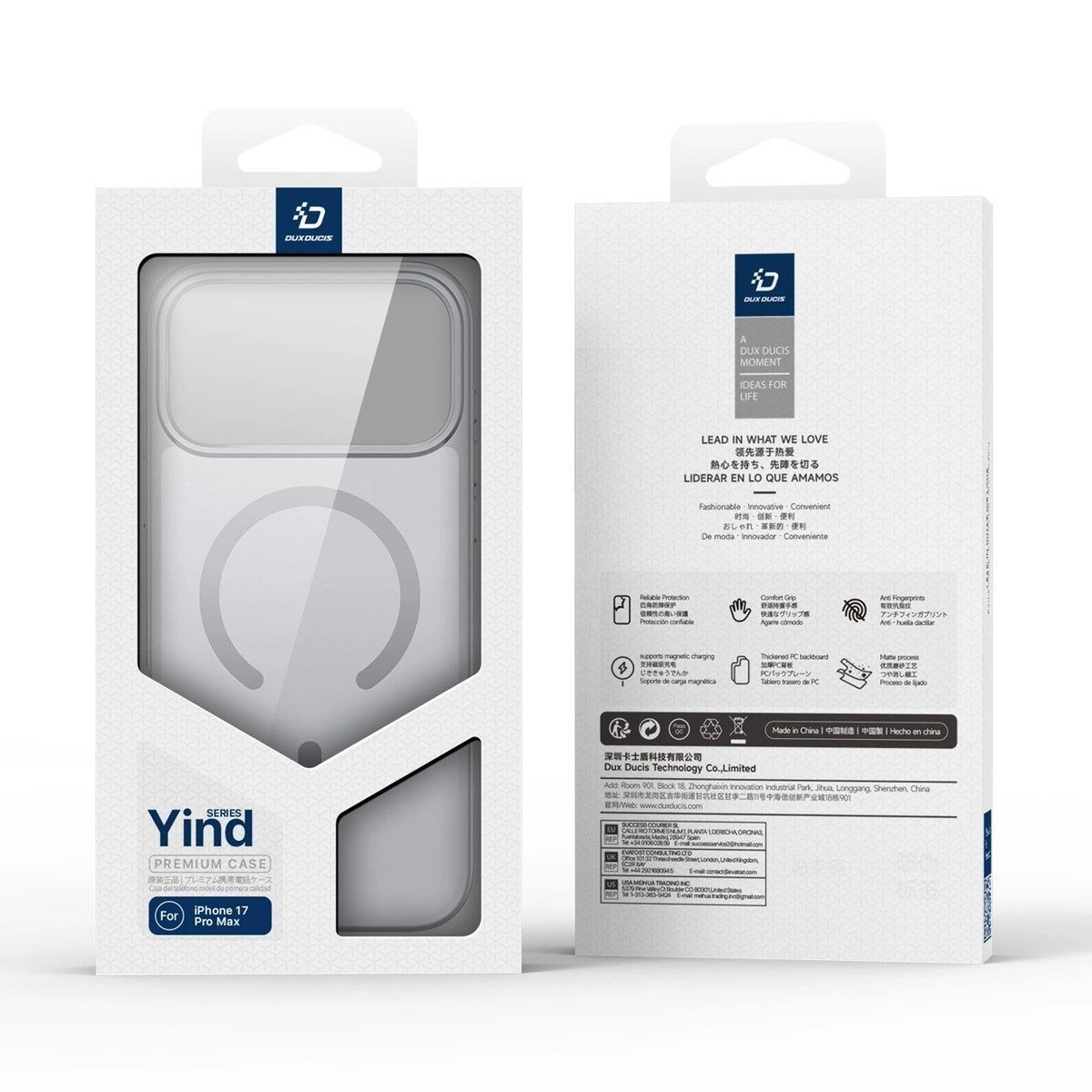 DUX DUCIS Hülle YIND kompatibel mit MagSafe für iPhone 17 Pro Max (Offener Ring) Grau – Bild 8