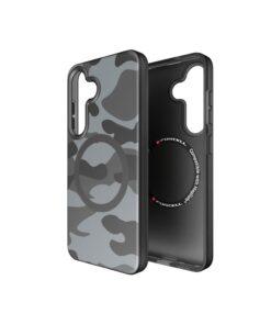 Forcell F-Protect Levels Hülle für Samsung S25, Dual Layer 4D-Technologie, kompatibel mit MagSafe, Militärischer Drop-Test, schwarzes Camouflage