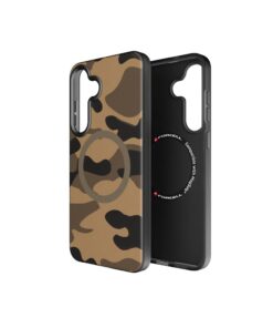 Forcell F-Protect Levels Hülle für Samsung S25 PLUS – Dual Layer 4D-Technologie, kompatibel mit MagSafe, militärischer Fallschutz, Wüstentarn