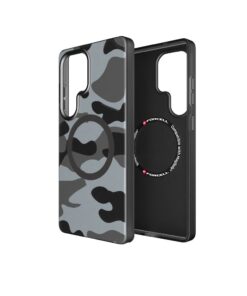 Forcell F-Protect Levels Hülle für Samsung S25 ULTRA, Dual Layer 4D-Technologie, kompatibel mit MagSafe, Militärischer Drop-Test, schwarze Camouflage