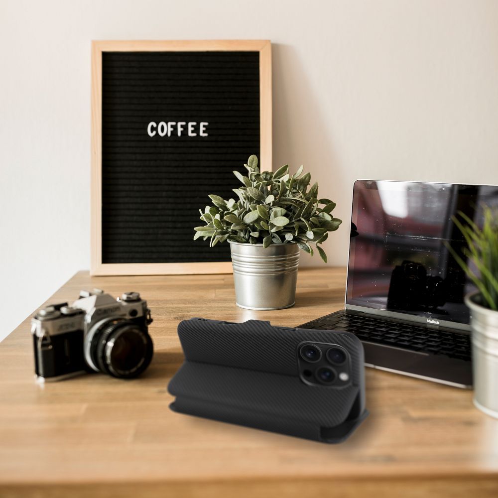 FOLIO Side Magnet Book Case für iPhone 15 Pro Schwarz – Bild 7