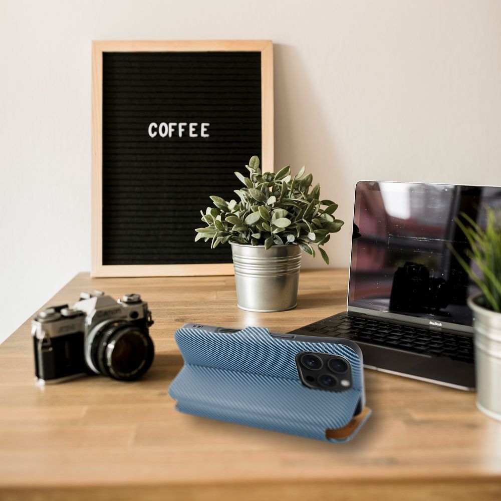 FOLIO Side Magnet Book Case für iPhone 14 Pro Max Blau – Bild 7