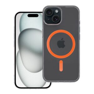 Drop Glue Farbiger Ring Mag Cover kompatibel mit MagSafe für iPhone 15 Orange