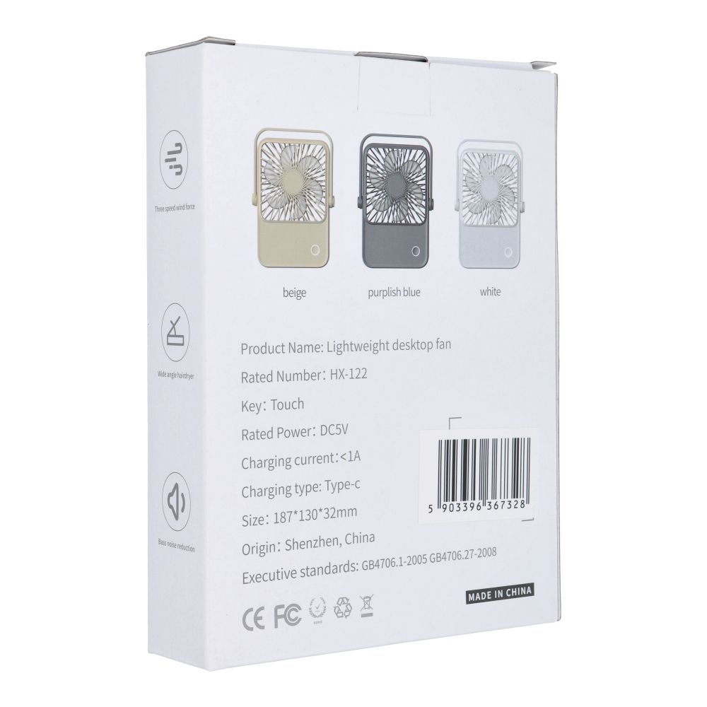 Tischventilator mit verstellbarem Ständer HX-122 Weiß – Bild 6